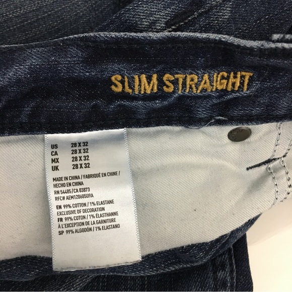 American Eagle Core Flex Dark Wash Slim Straight Jeans Size 28 - Picture 9 of 12